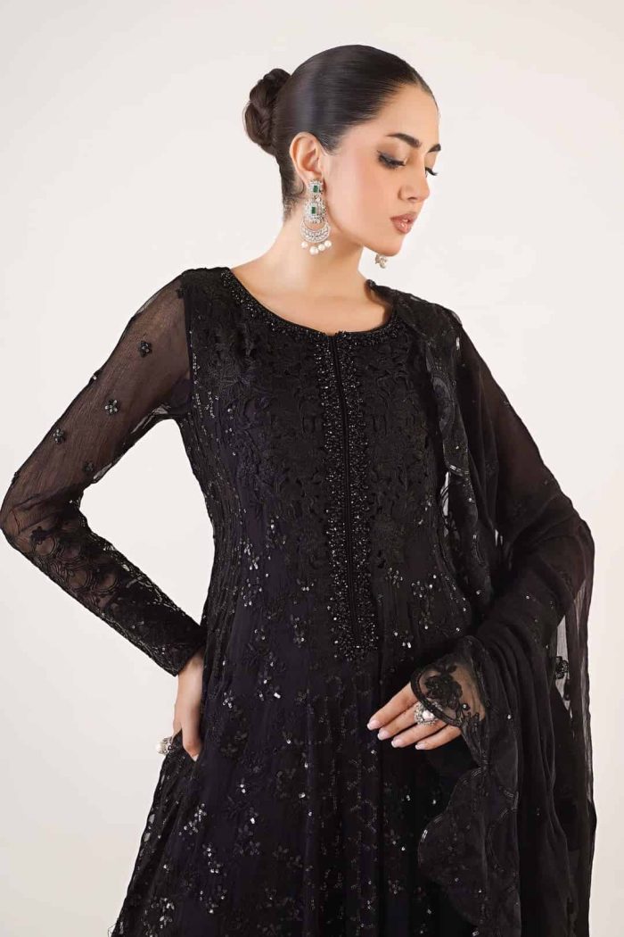 Maria B Embroidered Chiffon Suit | SF-EA24-12 - Image 2
