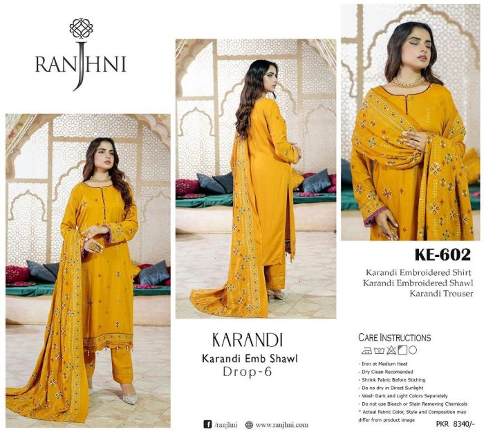 KARANDI EMBROIDERED SHAWL KE-602 by Ranjhni - Image 3