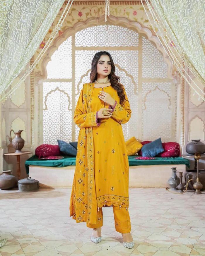 KARANDI EMBROIDERED SHAWL KE-602 by Ranjhni - Image 1