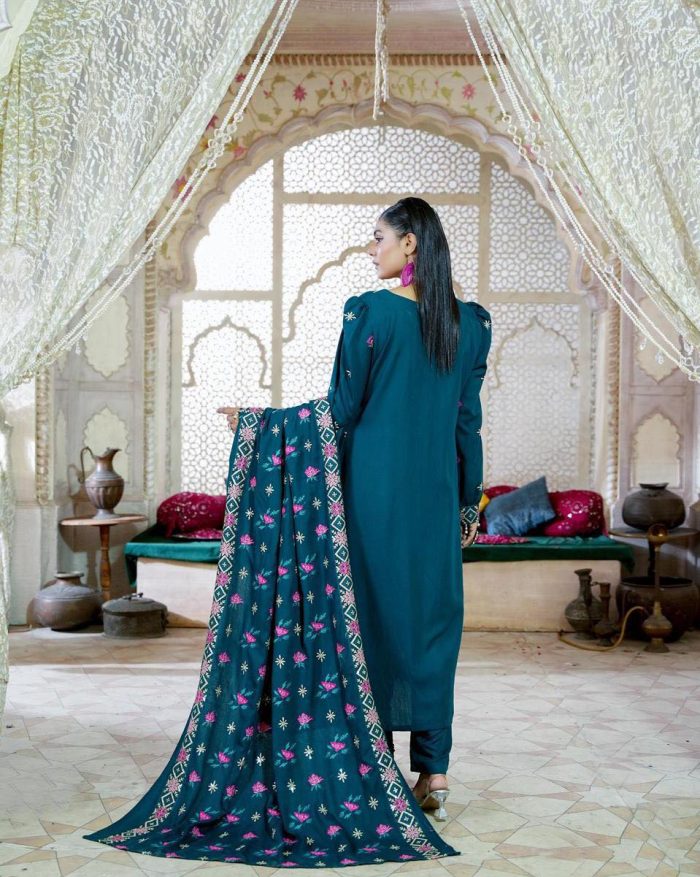 KARANDI EMBROIDERED SHAWL KE-601 by Ranjhni - Image 2
