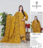 KASHMIRI HANDMADE EMBROIDERED SHAWL DKS-103 by Ranjhni - Image 3