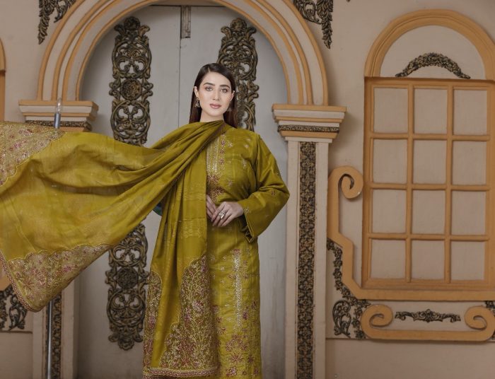 EID EXCLUSIVE CORNER MOTIVES EMBROIDERED SHAWL - Image 2